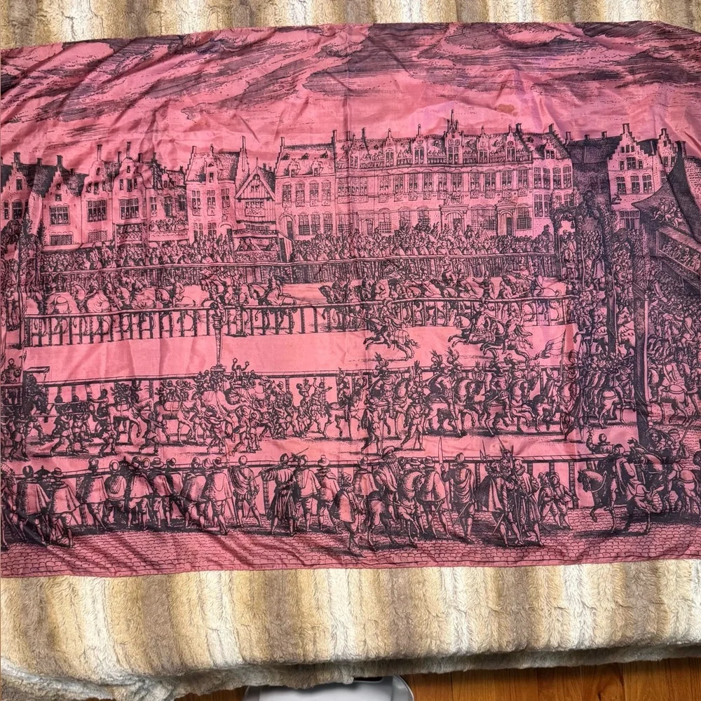 Rare Brooke Cadwallader Renaissance Silk Scarf